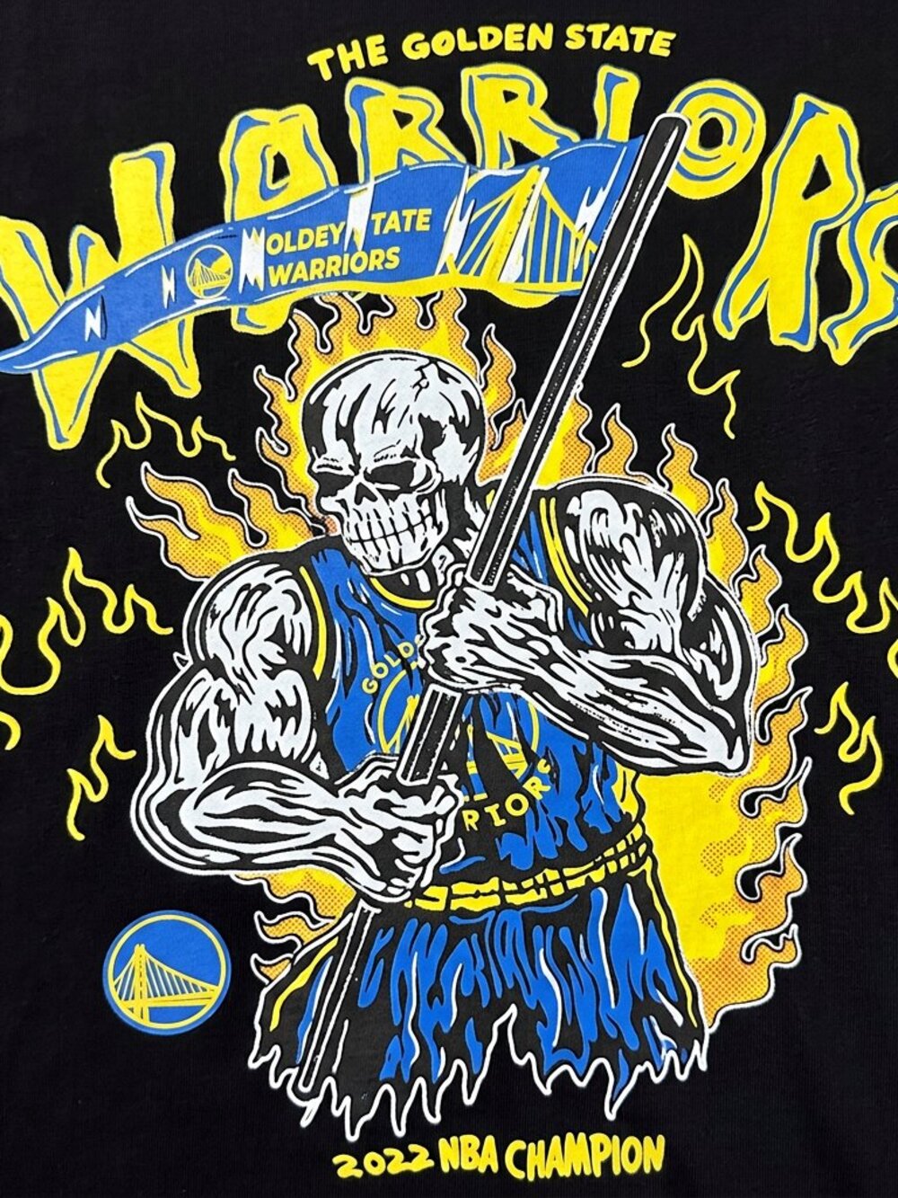 Golden State Warriors NBA Champs Skull Graphic Tee Streetwear T-Shirt